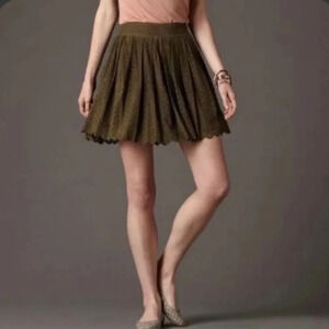 FOSSIL‎ NWOT Pleated Leather Mini Skirt